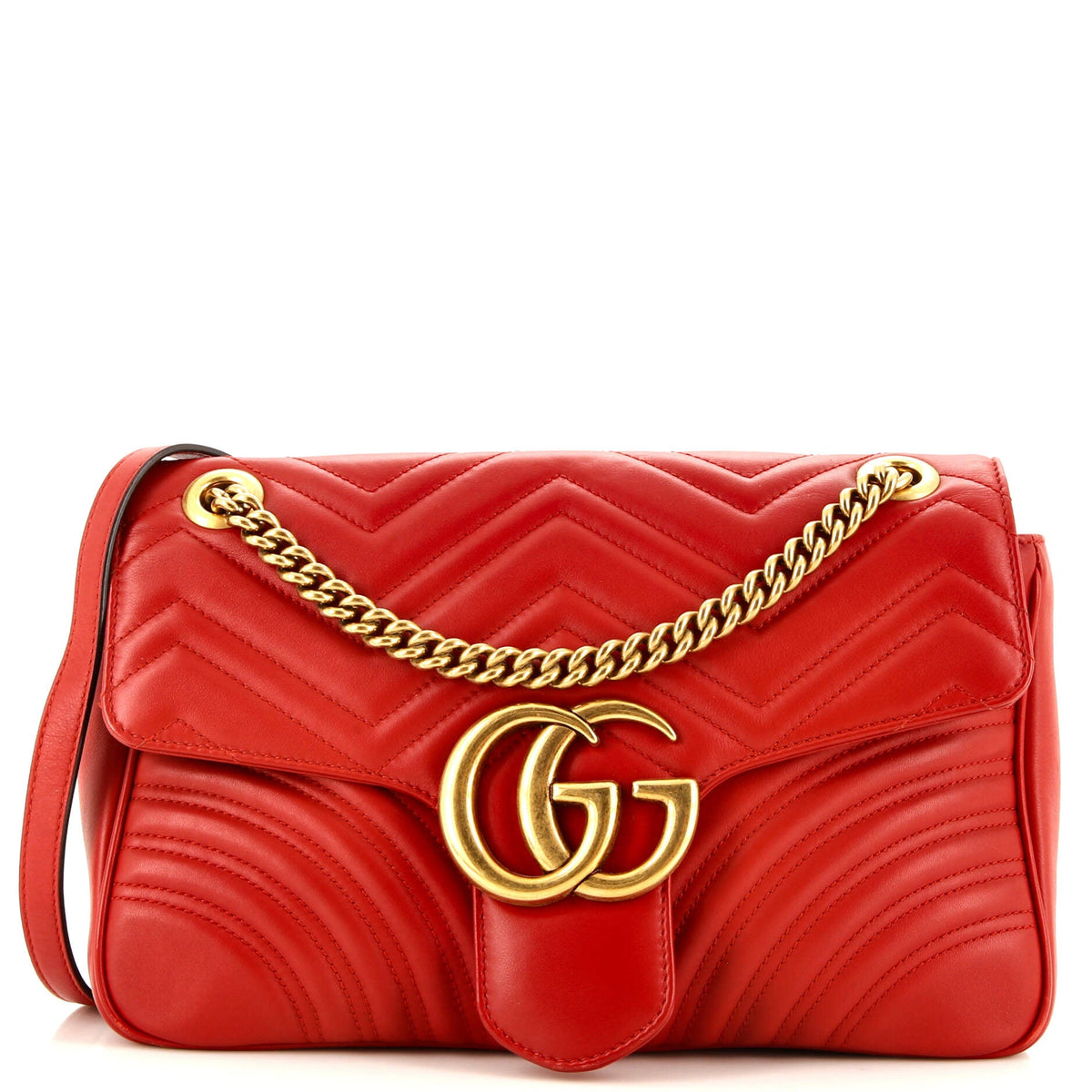 Gucci GUCCI GG Marmont Flap Bag Matelasse Leather Medium