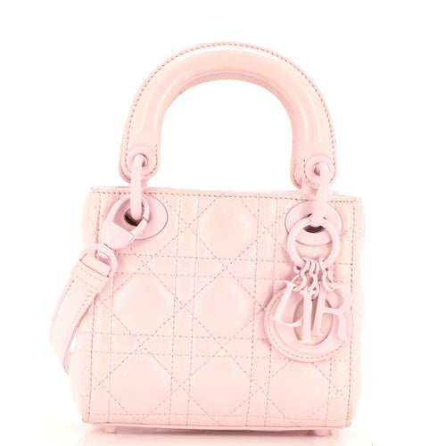 Lady Dior Bag Cannage Quilt Iridescent Leather Micro