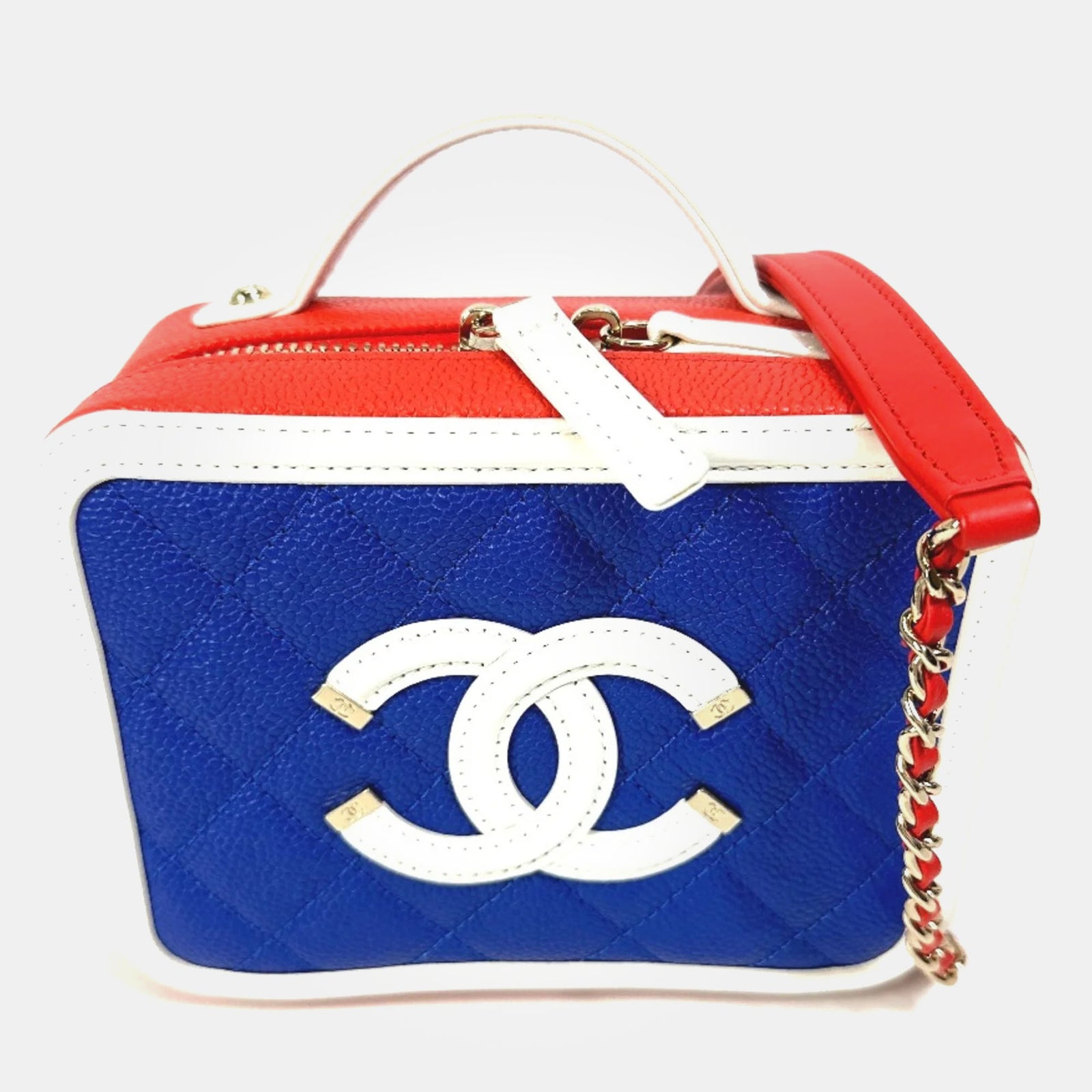 Chanel Multicolor Leather CC Filigree Vanity Case Shoulder Bags