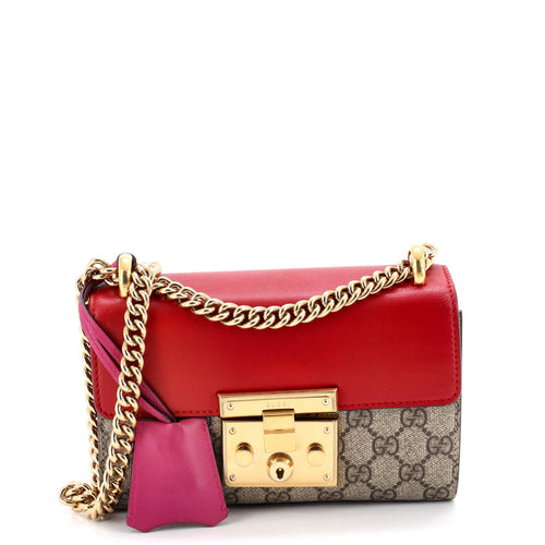 GUCCI Padlock Shoulder Bag GG Coated Canvas and Leather Small