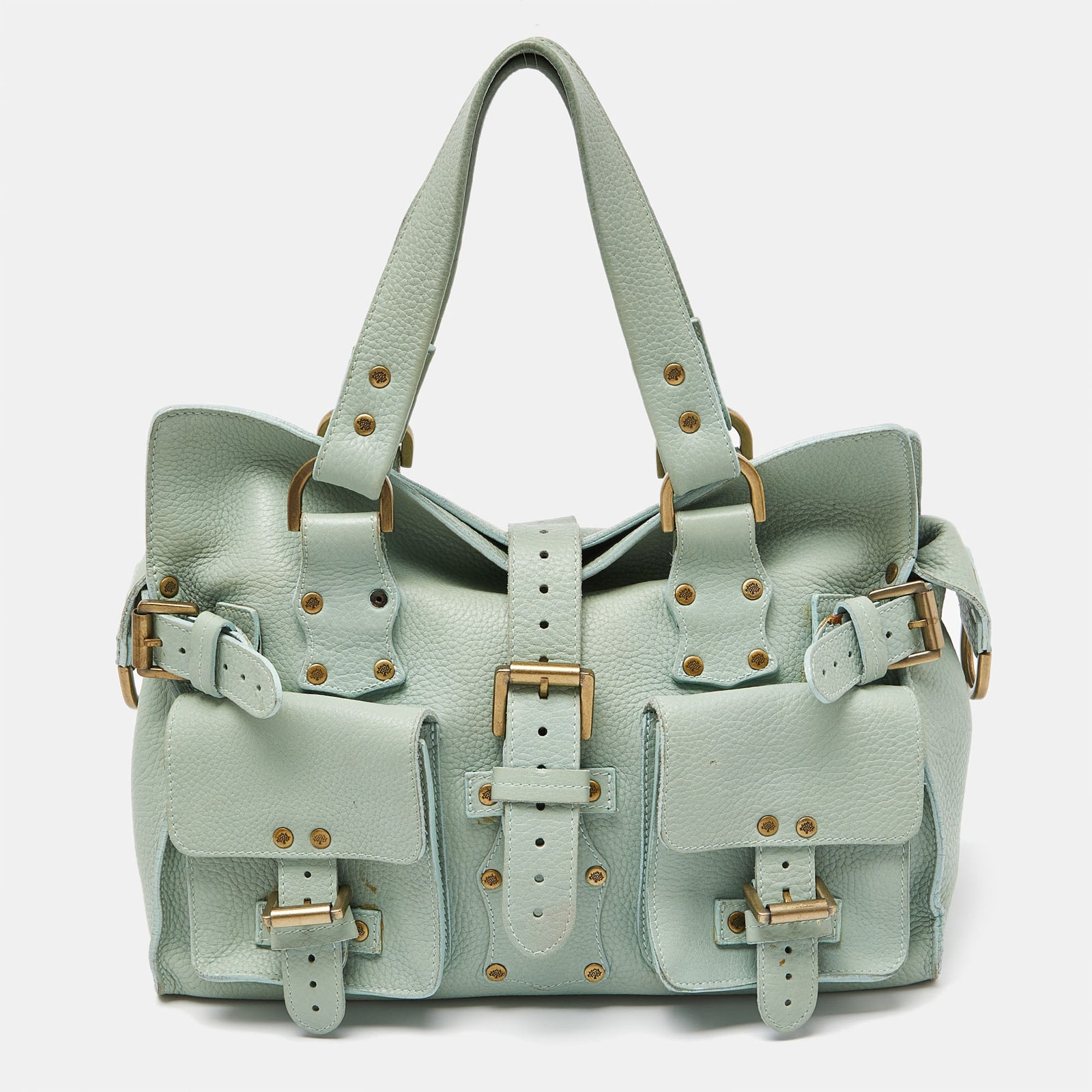 Mulberry Green Leather Roxanne Satchel