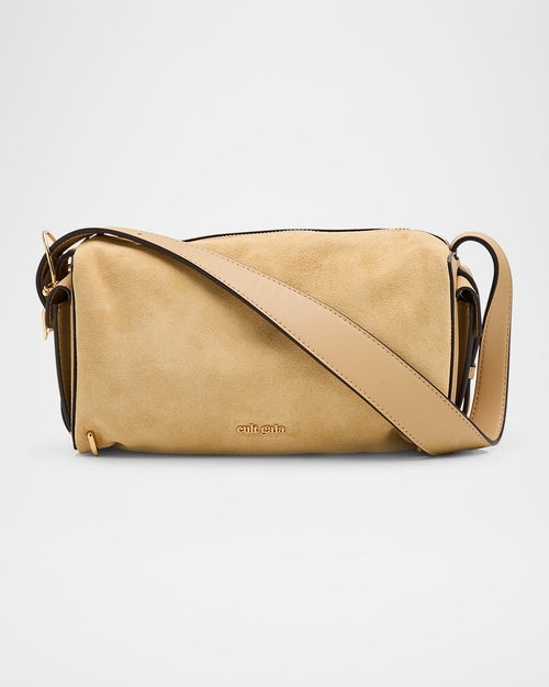 Natasha Zip Suede & Leather Shoulder Bag