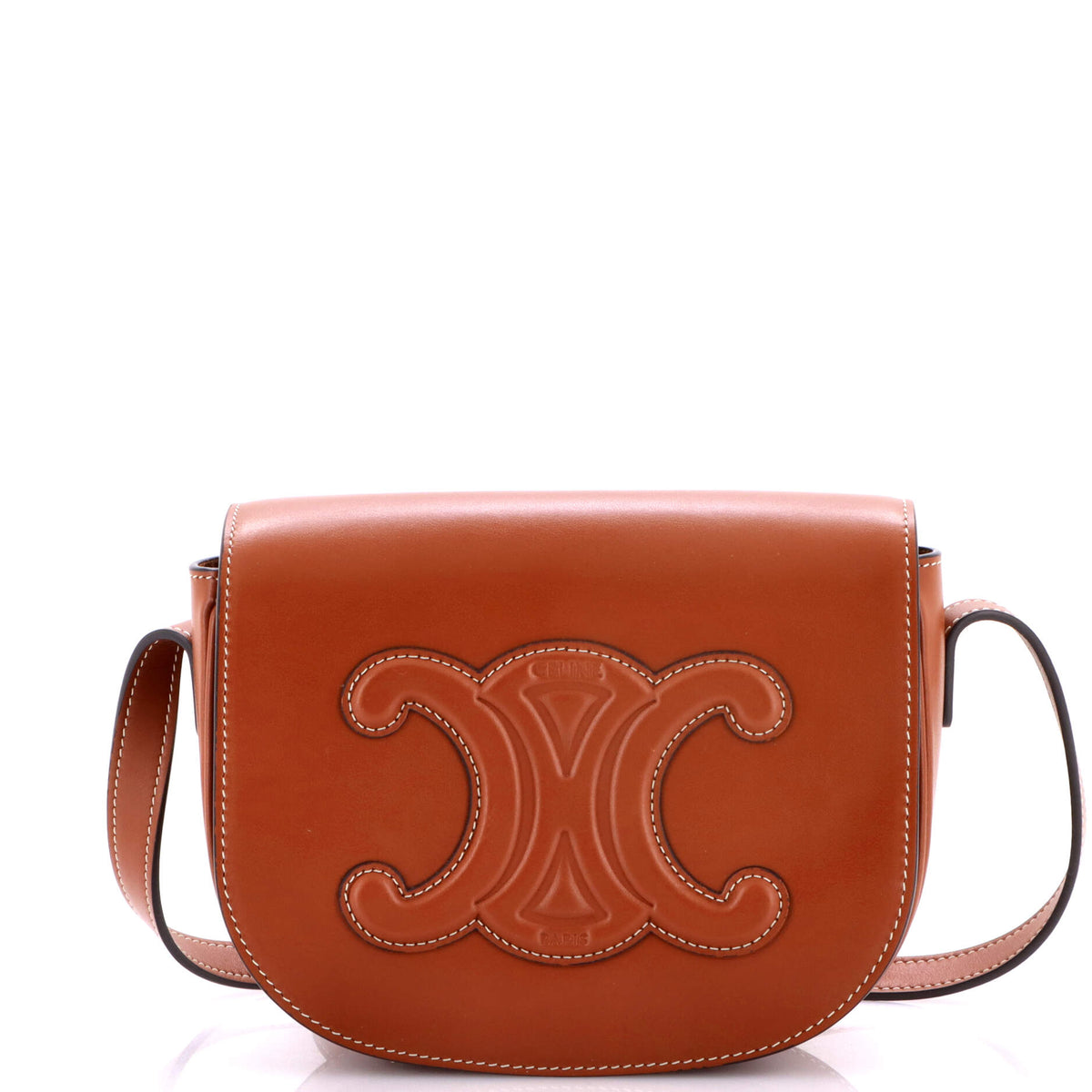 Celine CELINE Cuir Triomphe Folco Bag Leather