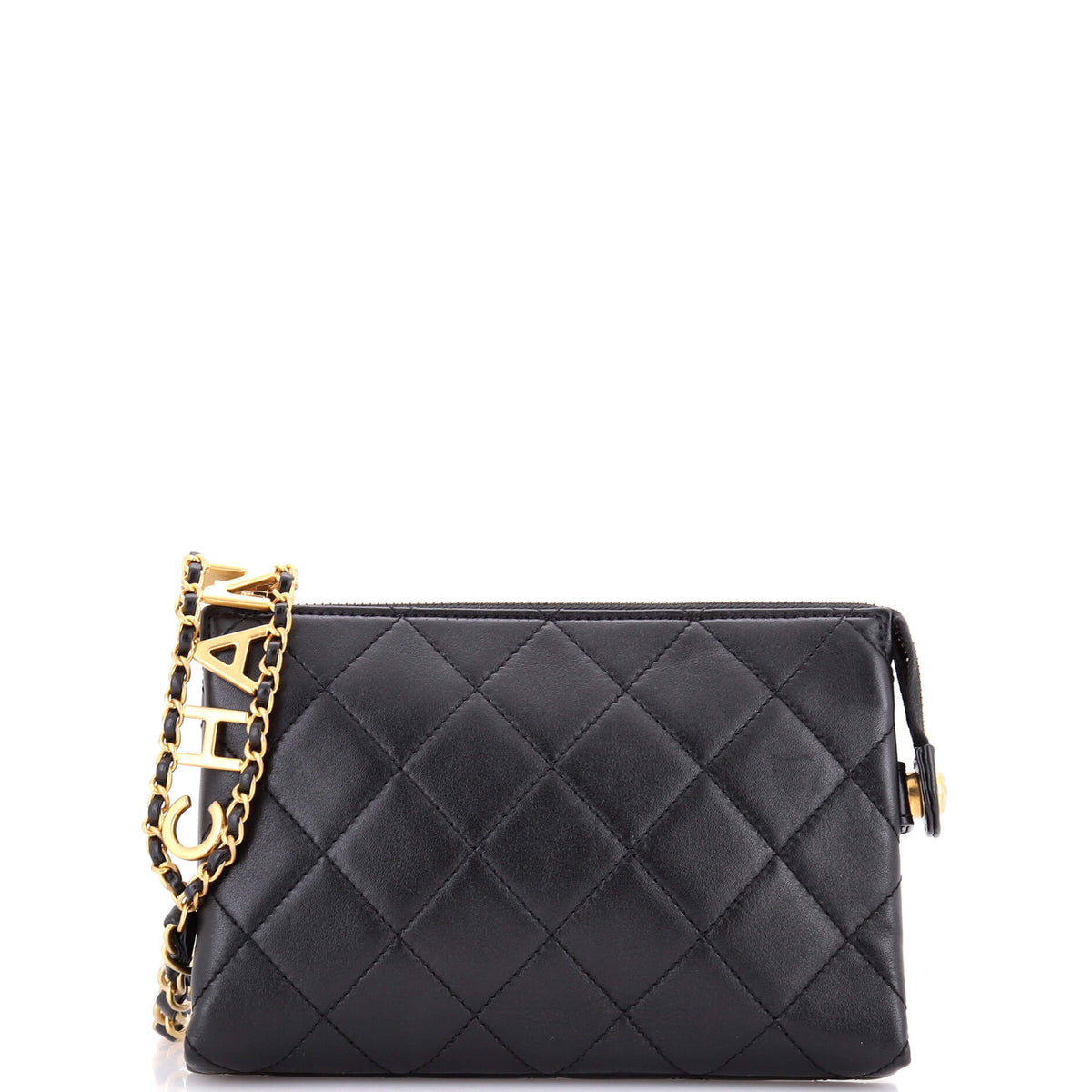 Chanel CHANEL Logo Chain Strap Waist Bag Quilted Lambskin Small