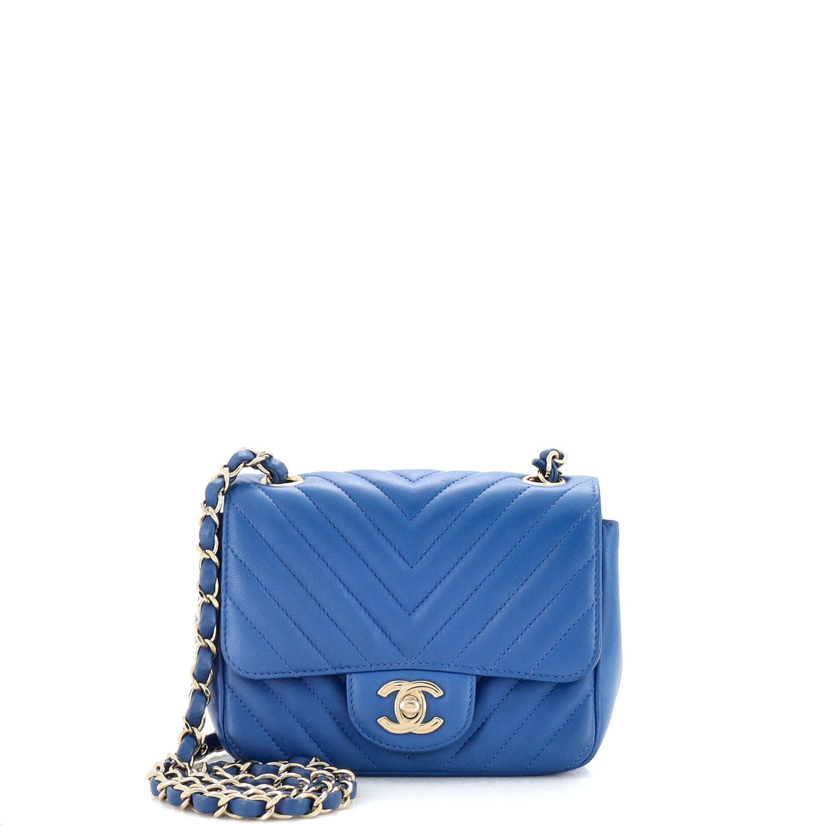 Chanel CHANEL Square Classic Single Flap Bag Chevron Lambskin Mini