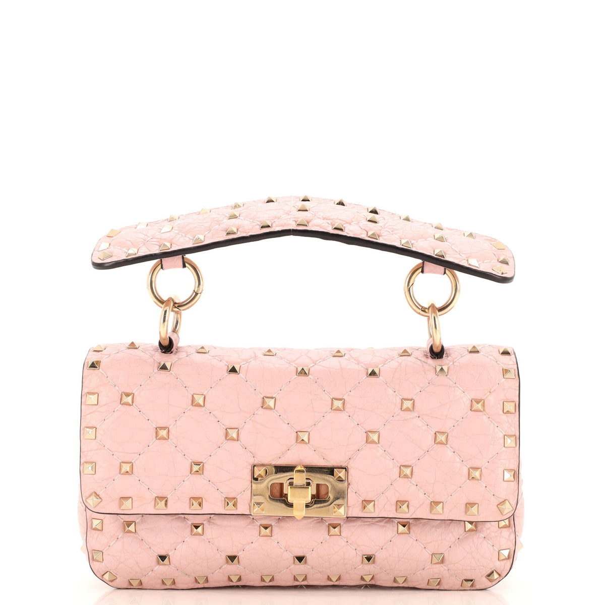 Valentino Garavani VALENTINO GARAVANI Rockstud Spike Flap Bag Quilted Leather Small