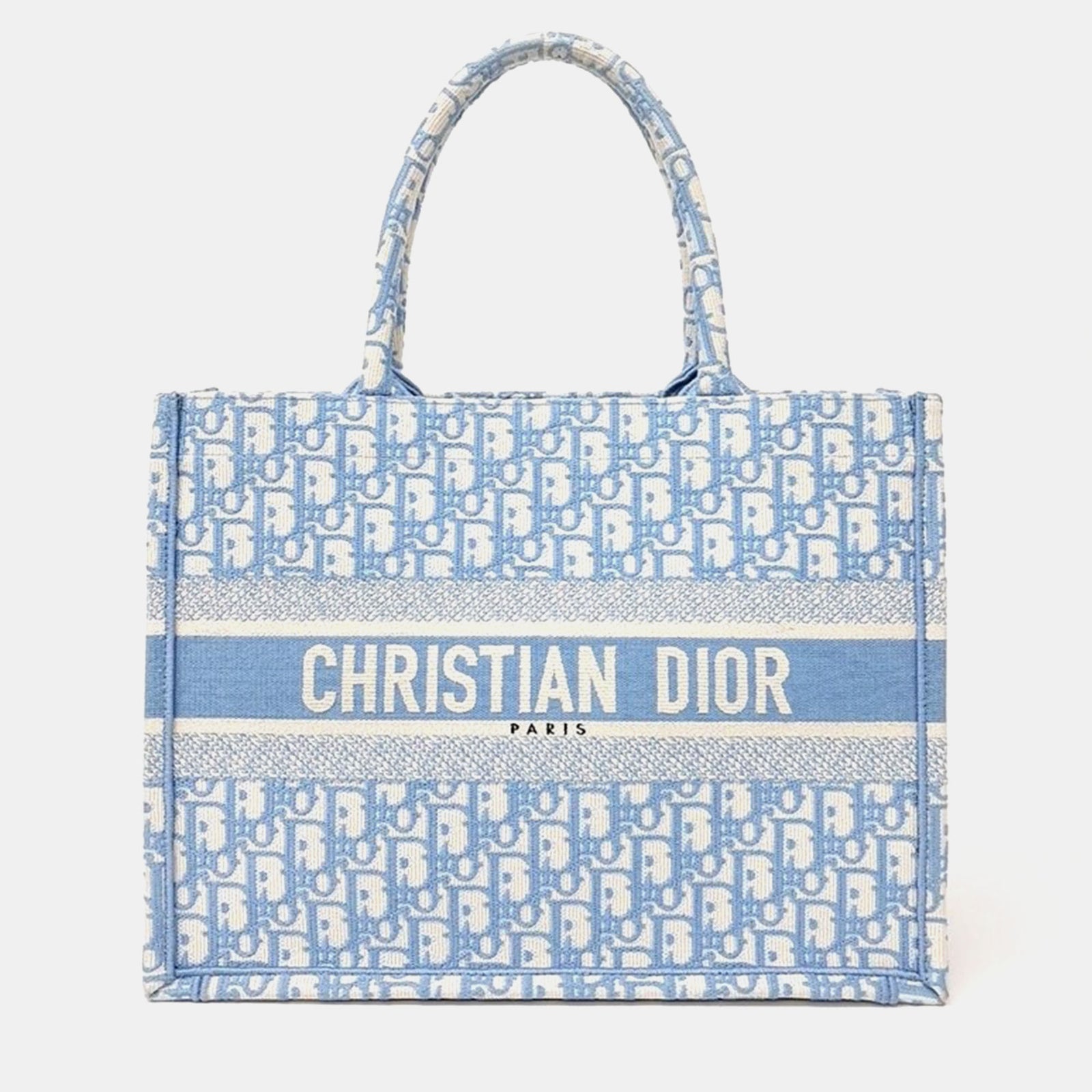 Dior Himmelblaue schräge Einkaufstasche aus Canvas