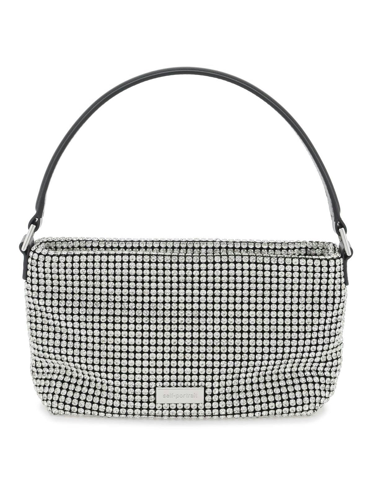 Self-Portrait Women's Diamond Handbag Purse in Silver | SS24305SIL