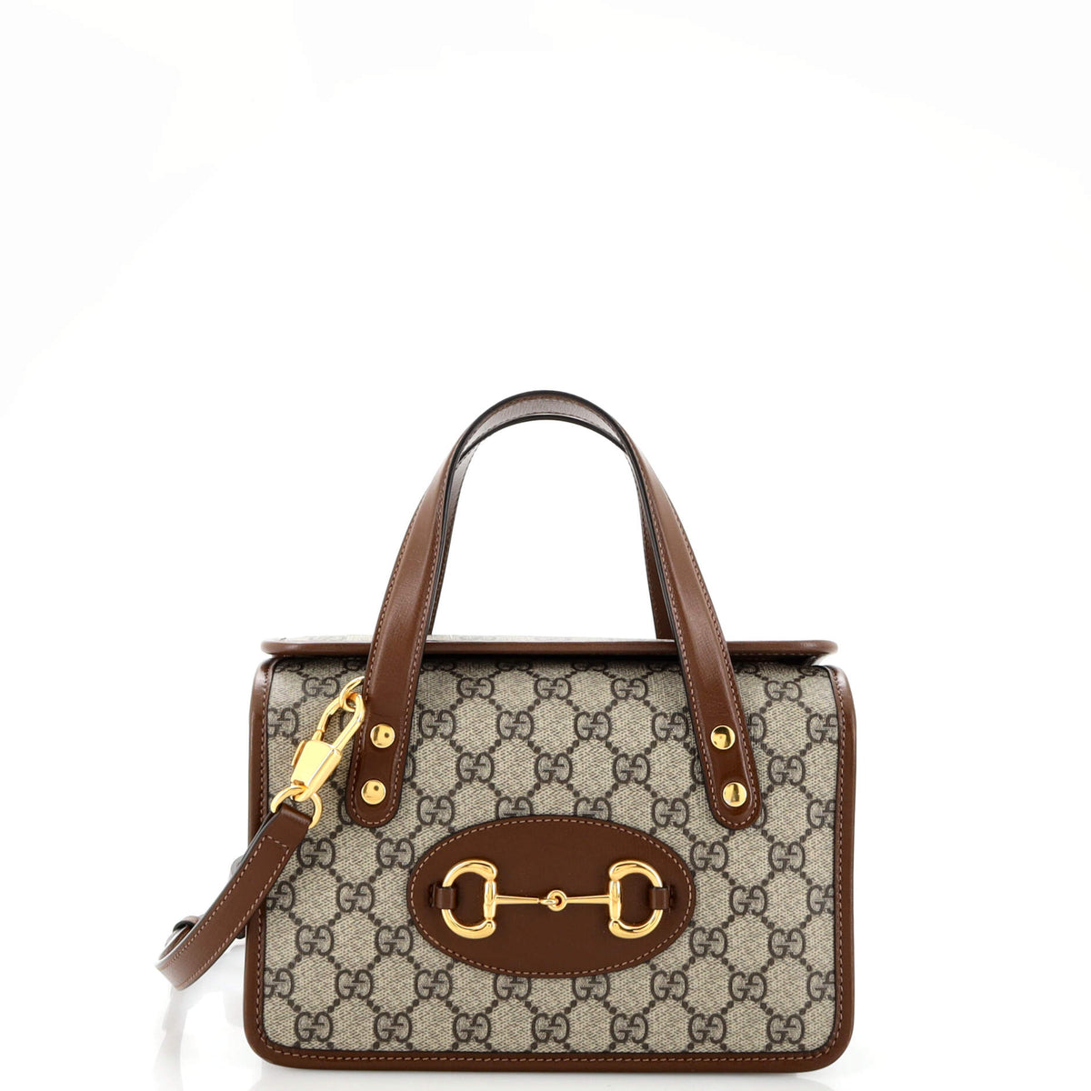 Gucci GUCCI Horsebit 1955 Boston Bag GG Coated Canvas Mini