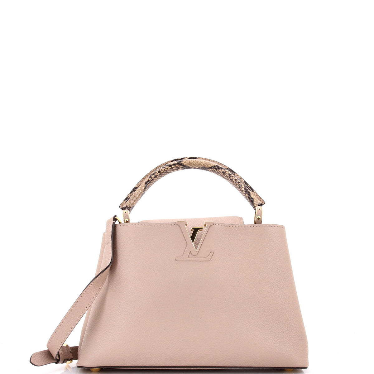 Louis Vuitton Capucines Bag Leather with Python PM