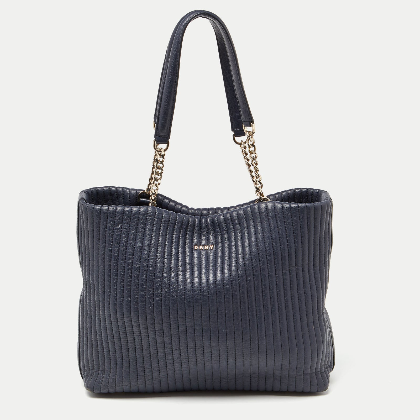 DKNY DKNY Blue Quilted Leather Chain Tote