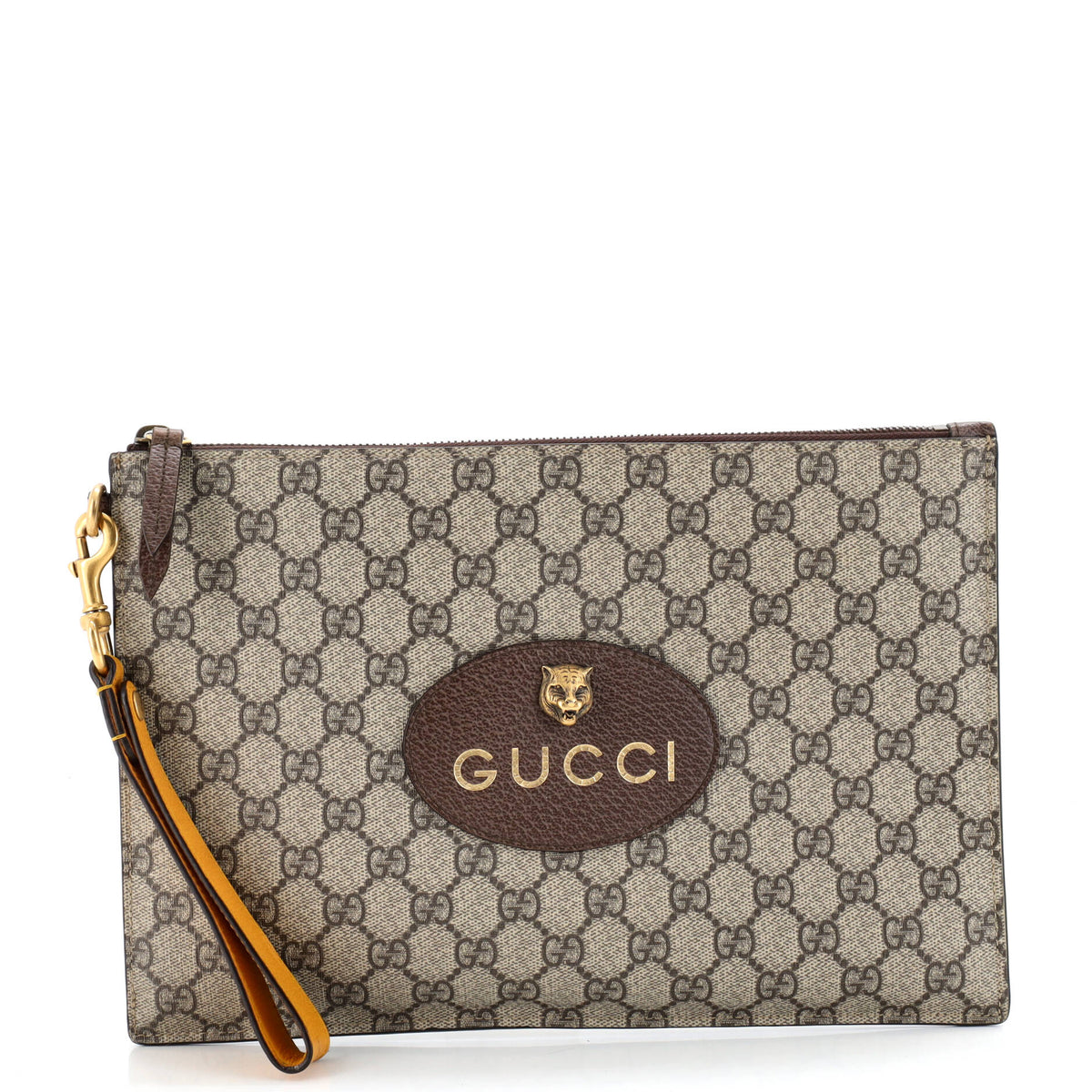 Gucci GUCCI Neo Vintage Wristlet Pouch GG Coated Canvas
