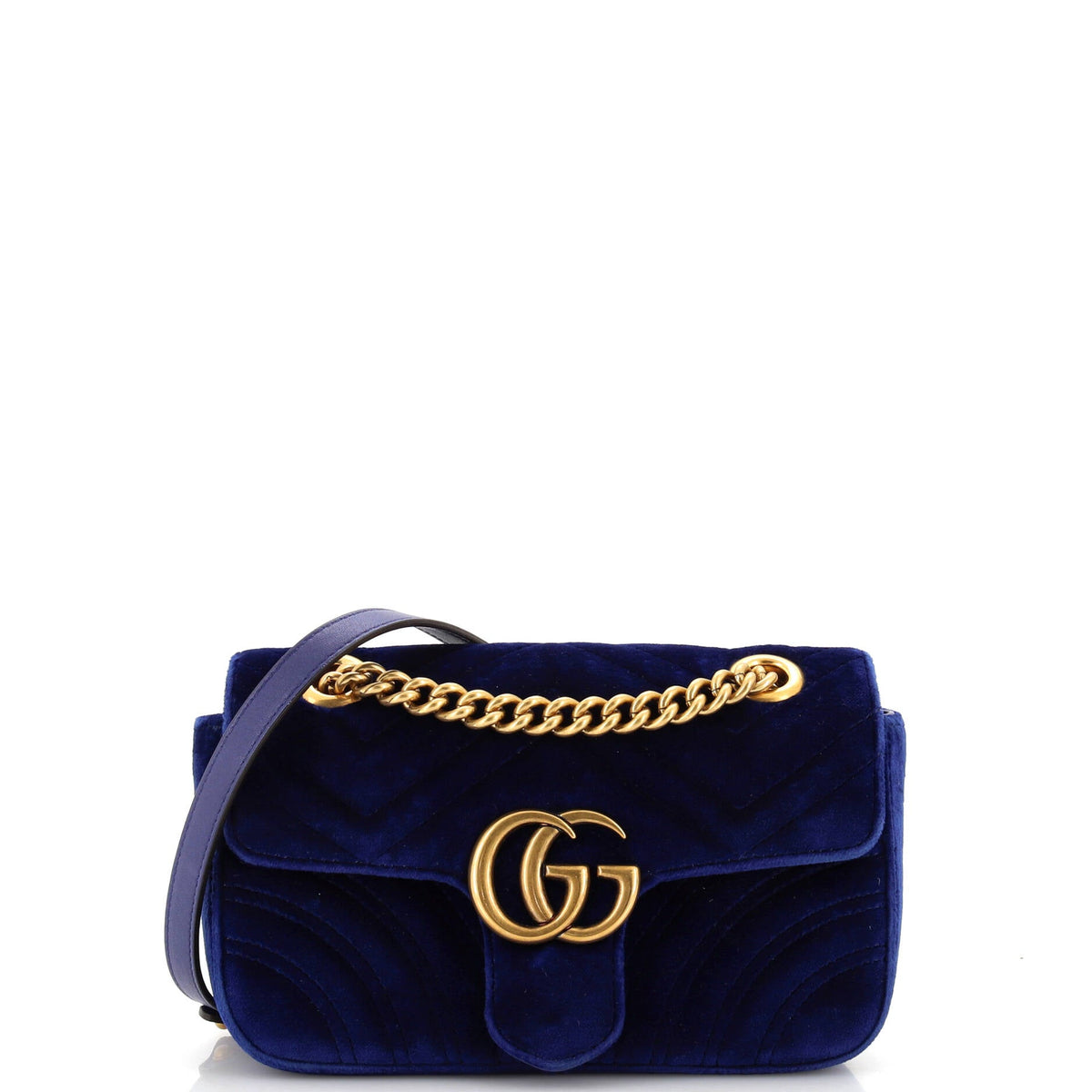 Gucci GUCCI GG Marmont Flap Bag Matelasse Velvet Mini