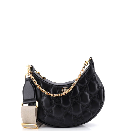 GUCCI Half Moon Hobo GG Matelasse Leather Small