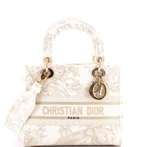 Lady D-Lite Bag Embroidered Canvas Medium
