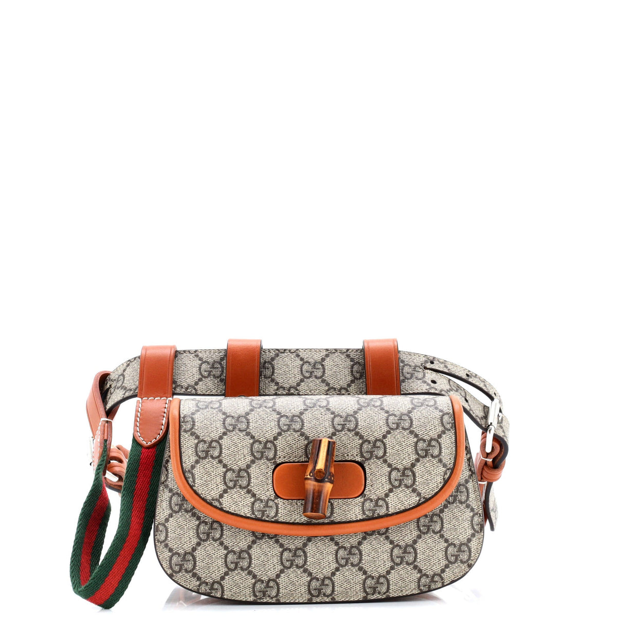 Gucci GUCCI Bamboo 1947 Belt Bag GG Coated Canvas Mini