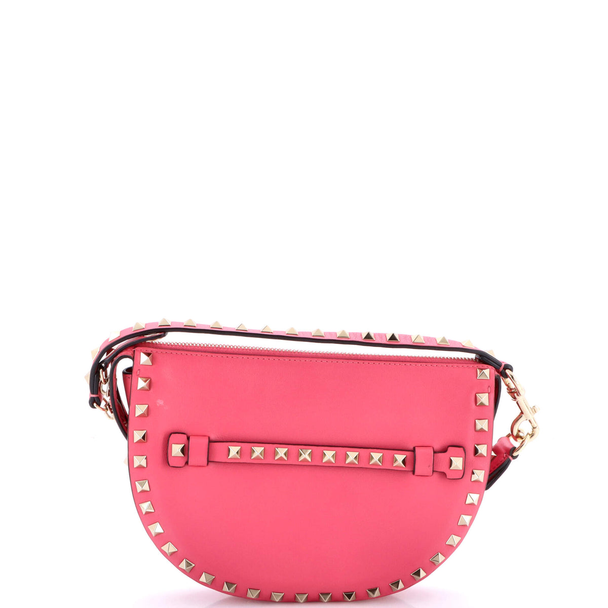 Valentino VALENTINO GARAVANI Rockstud Zip Shoulder Bag Leather Small