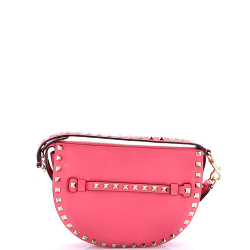 VALENTINO GARAVANI Rockstud Zip Shoulder Bag Leather Small