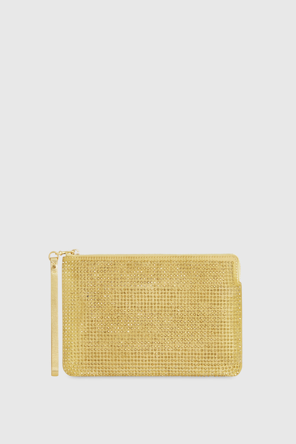 Rebecca Minkoff Crystal Studded Wristlet Bag In Gold