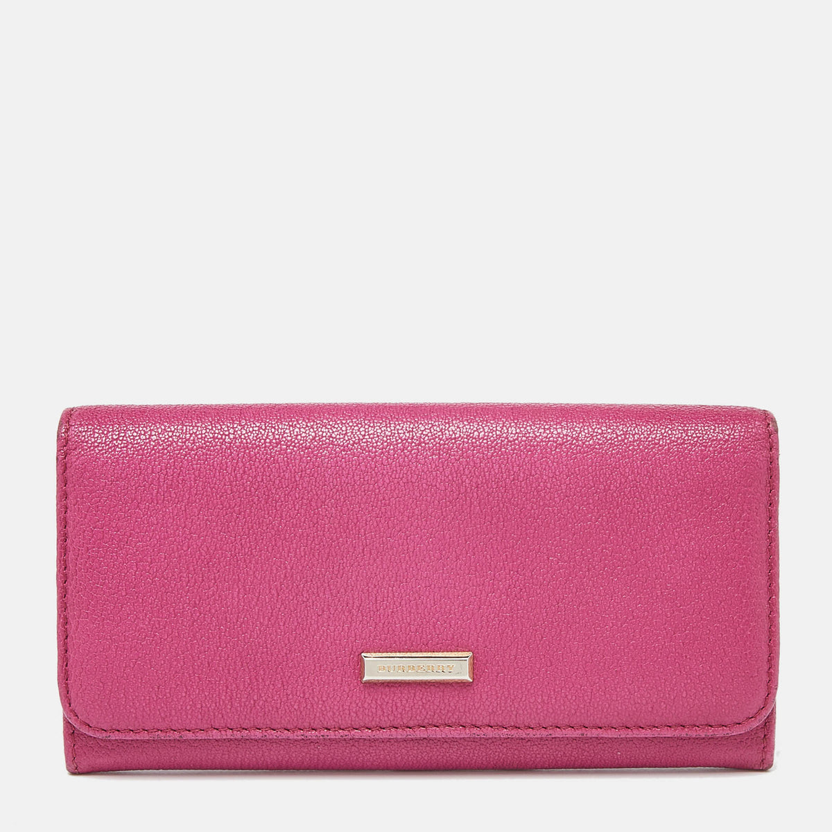 Burberry Pink Leather Flap Continental Wallet