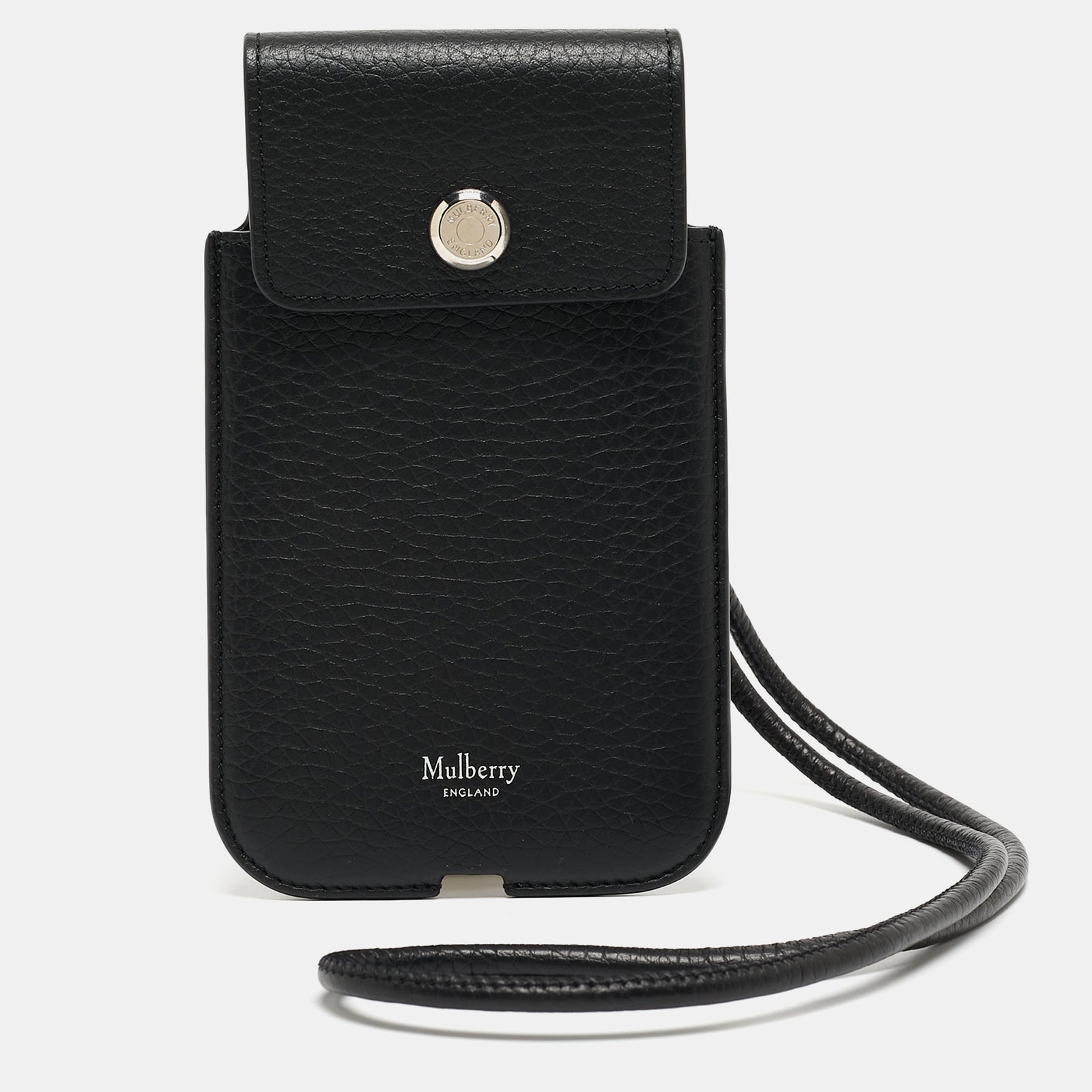 Mulberry Black Leather Strap Phone Case