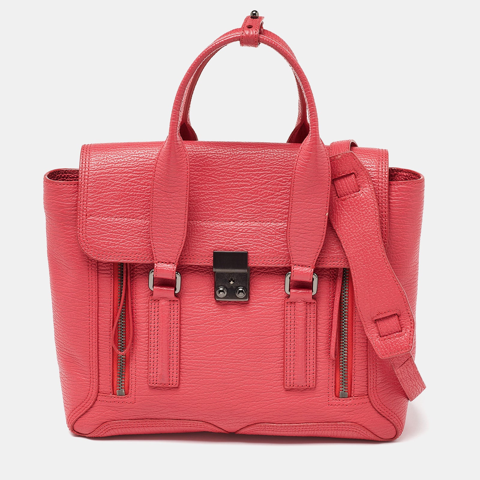 3.1 Phillip Lim Red Leather Pashli Medium Satchel