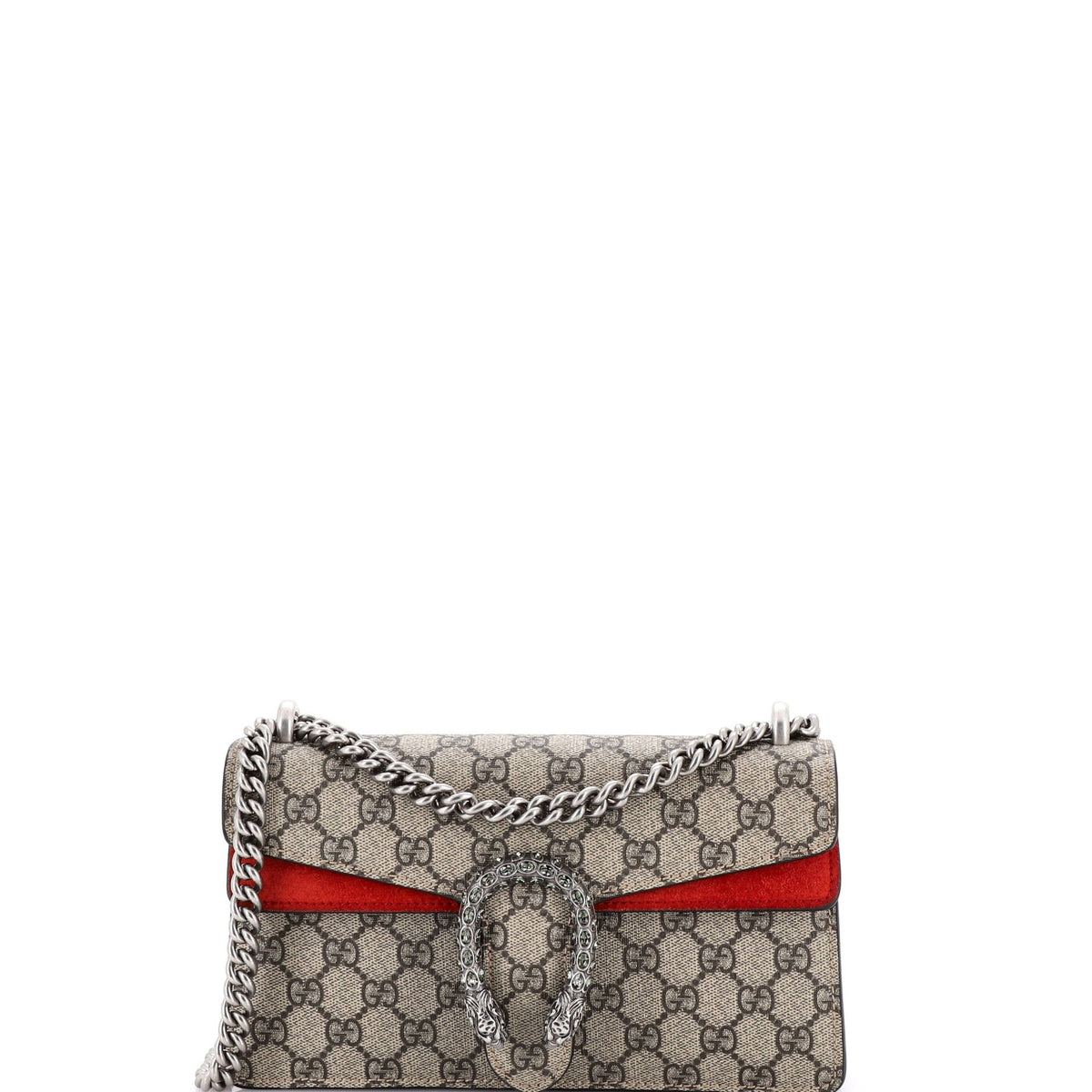 Gucci GUCCI Dionysus Bag GG Coated Canvas with Crystal Embellished Metal Small