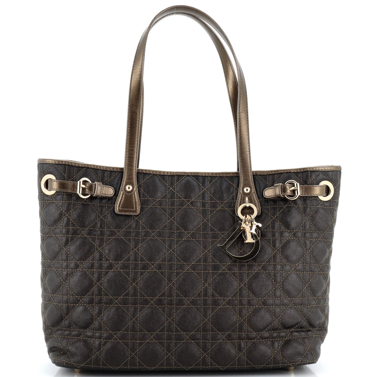 Christian Dior Panarea Tote Cannage Quilt Canvas Medium