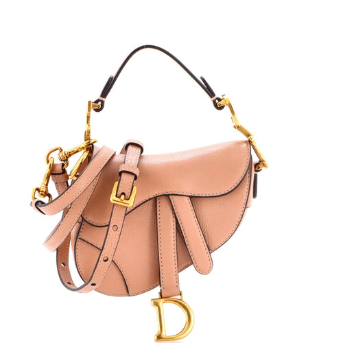 Saddle Handbag with Strap Leather Micro