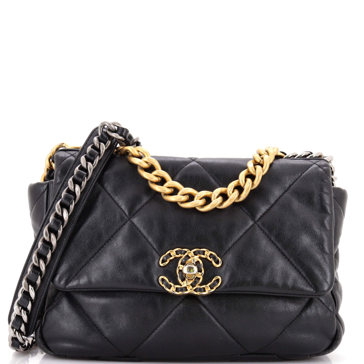 Chanel CHANEL 19 Flap Bag Quilted Leather Medium