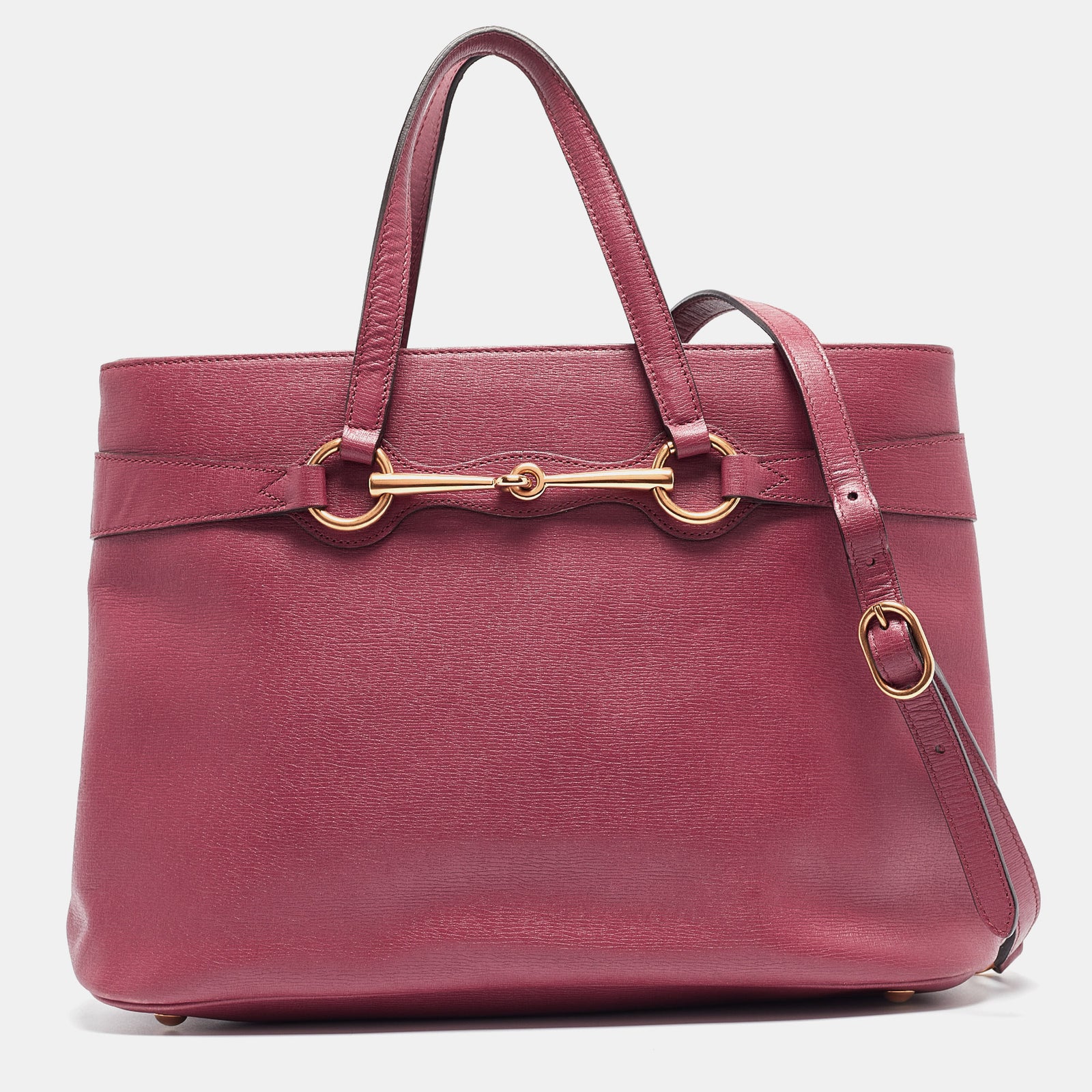 Gucci Rosewood Pink Leather Medium Bright Bit Tote