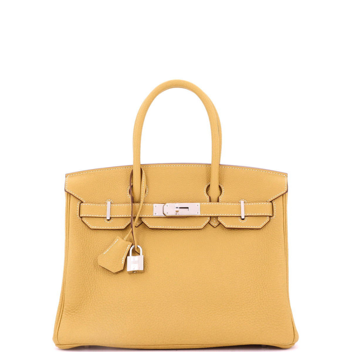 Herm?s Birkin Handbag Curry Togo with Palladium Hardware 30