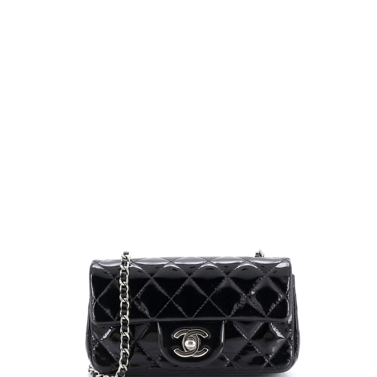 Chanel CHANEL Classic Single Flap Bag Quilted Patent Extra Mini