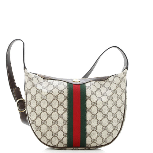 GUCCI Ophidia Half Moon Hobo GG Coated Canvas Small