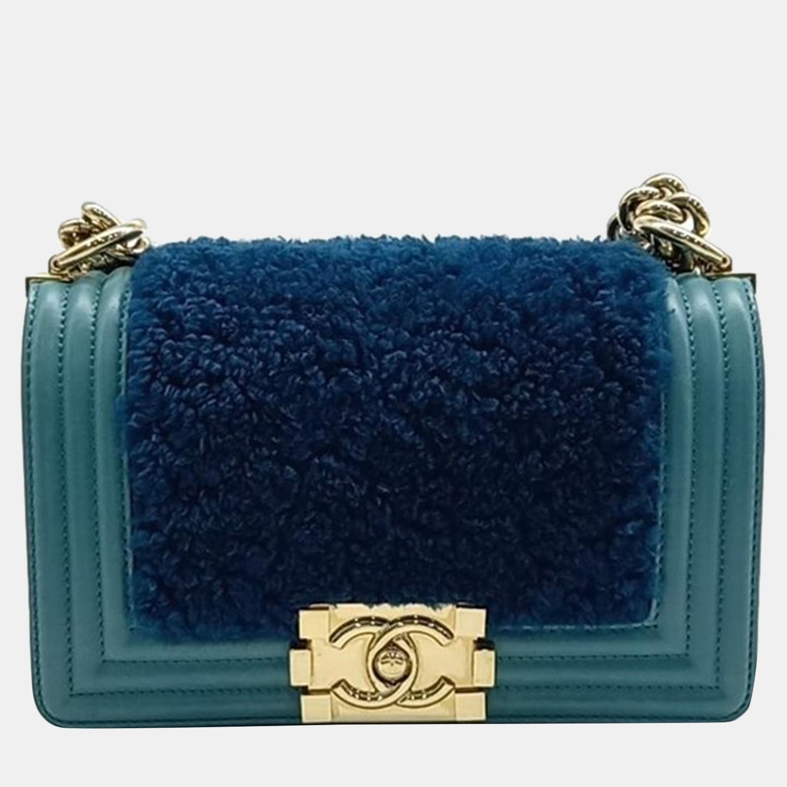 Chanel Turquoise Tone Boy Bag Mini shoulder bag