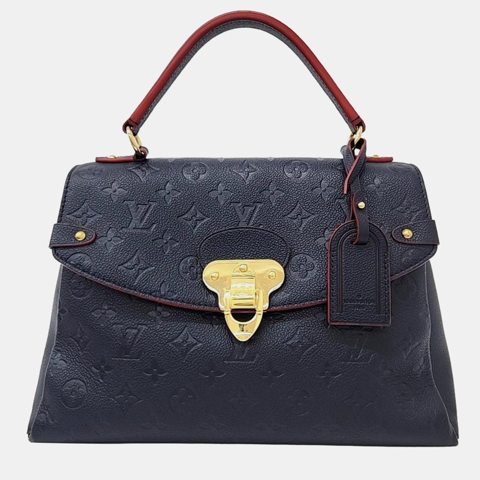 Louis Vuitton Sac cabas Georges MM en cuir empreinte monogramme bleu marine