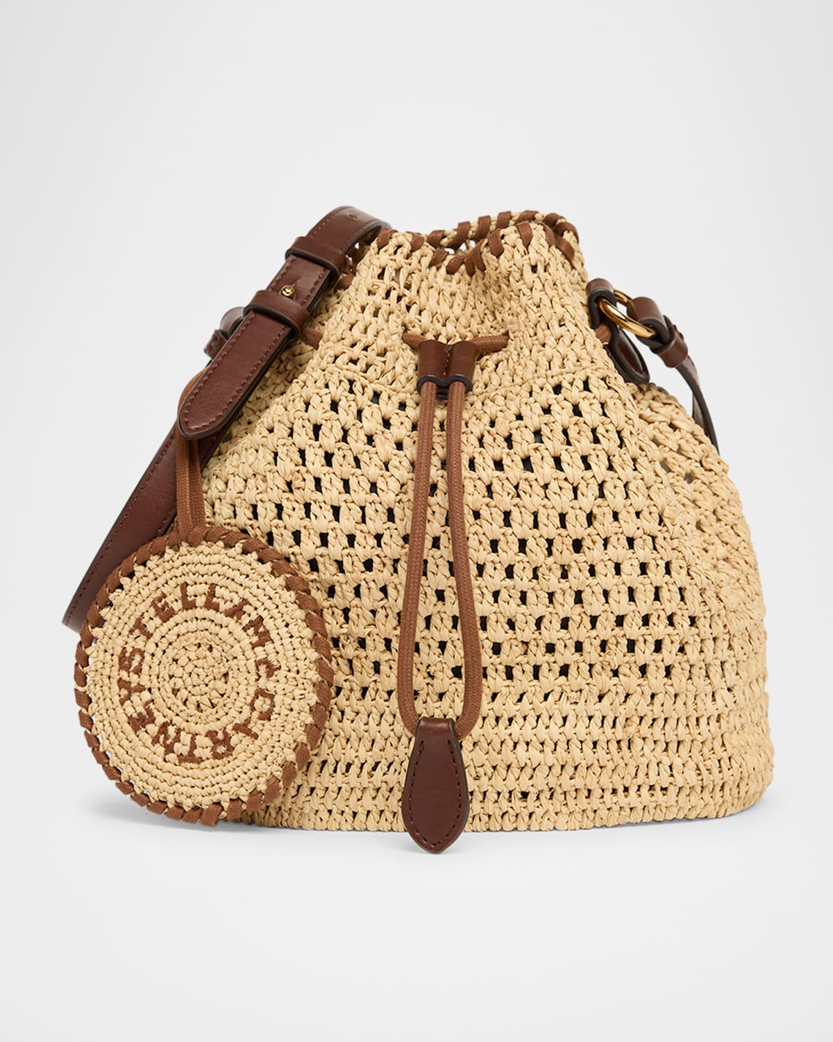 Stella McCartney Falabella Crochet Raffia Bucket Bag