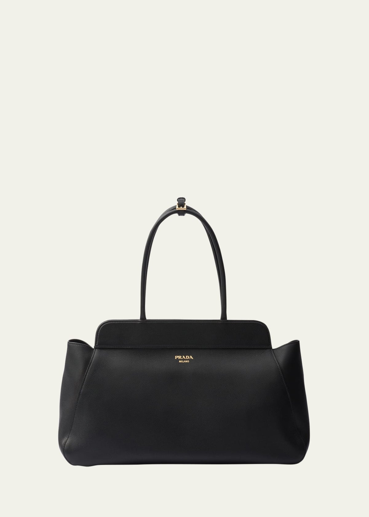Prada Large Grain Leather Top-Handle Bag