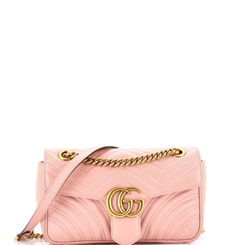 GUCCI GG Marmont Flap Bag Matelasse Leather Small