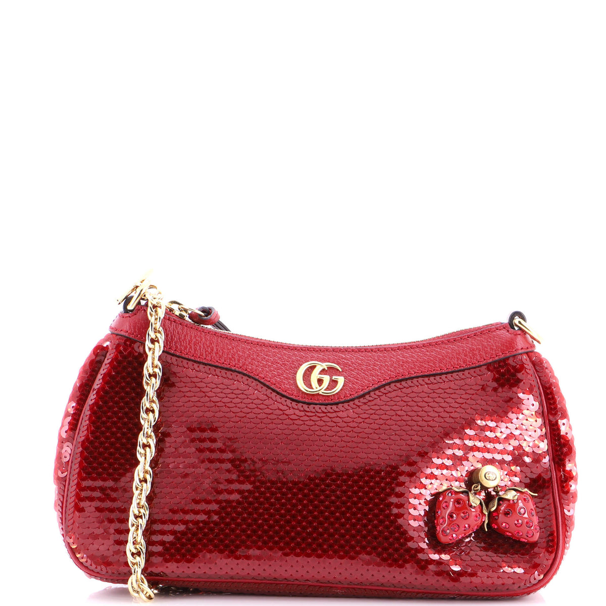 Gucci GUCCI Strawberry Ophidia Shoulder Bag Sequins Small