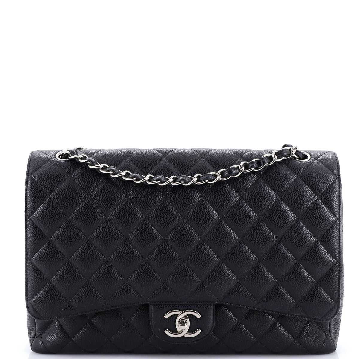 Chanel CHANEL Classic Double Flap Bag Quilted Caviar Jumbo