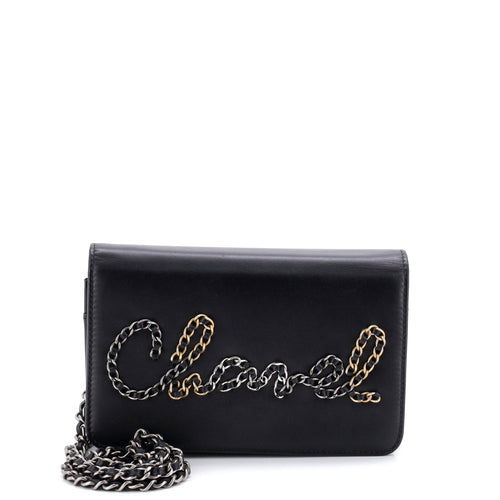 CHANEL Chain Signe Wallet on Chain Calfskin