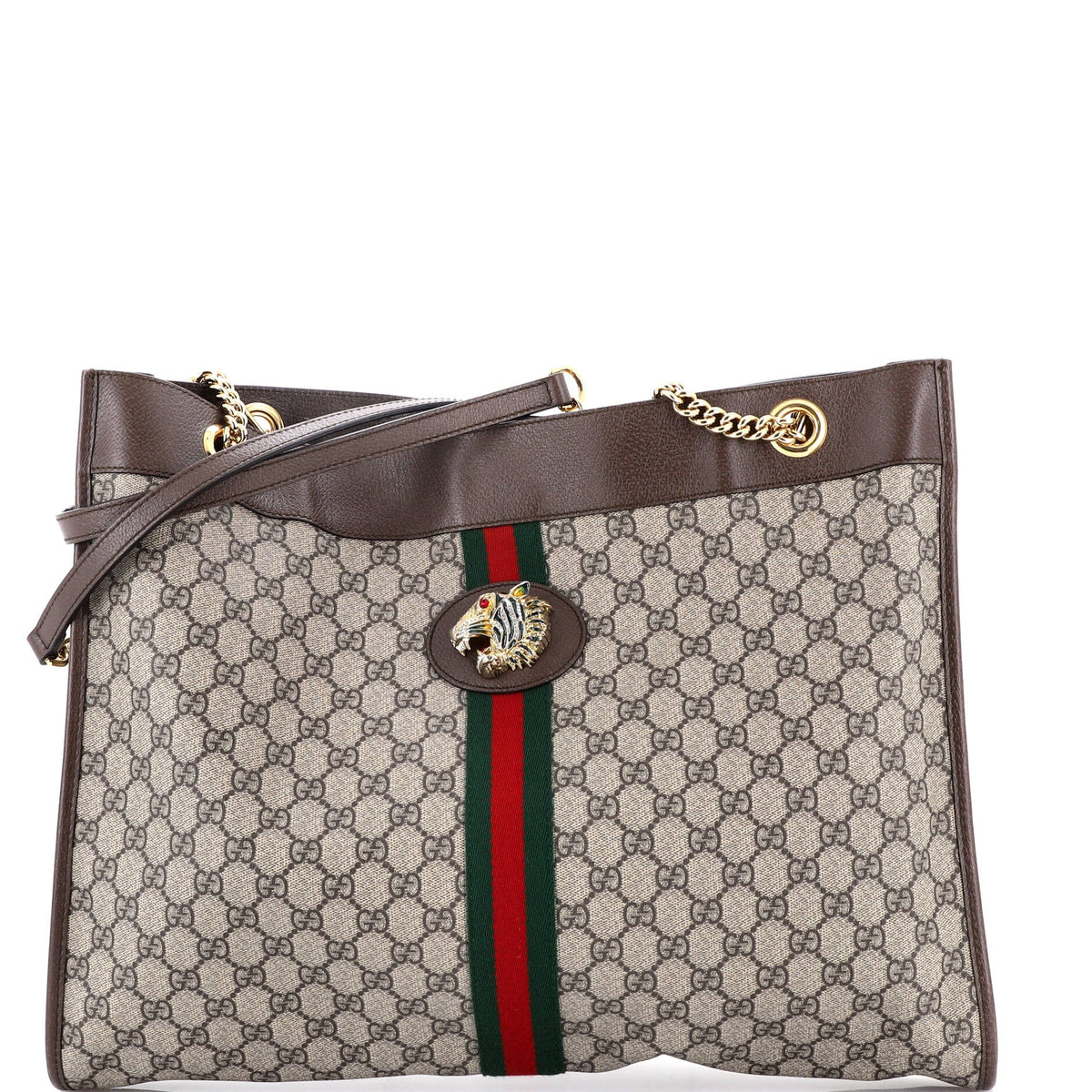Gucci GUCCI Rajah Chain Tote GG Coated Canvas Large