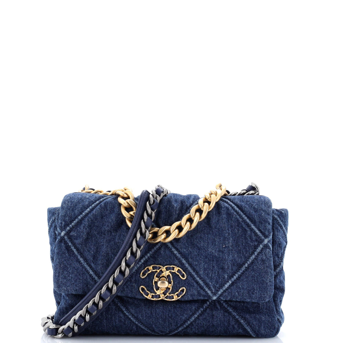 Chanel CHANEL 19 Flap Bag Quilted Denim Medium