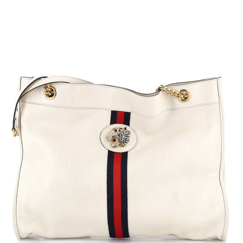 GUCCI Rajah Chain Tote Leather Large