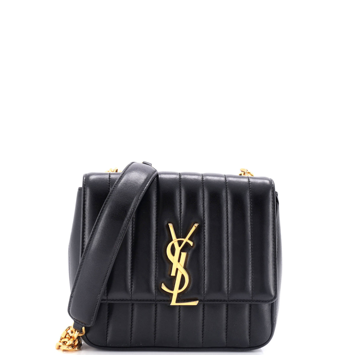 Saint Laurent Vicky Crossbody Bag Vertical Quilted Leather Small