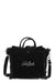 Mini Vanity Bag With Bow And Embroidered Logo in Black | VAMI007