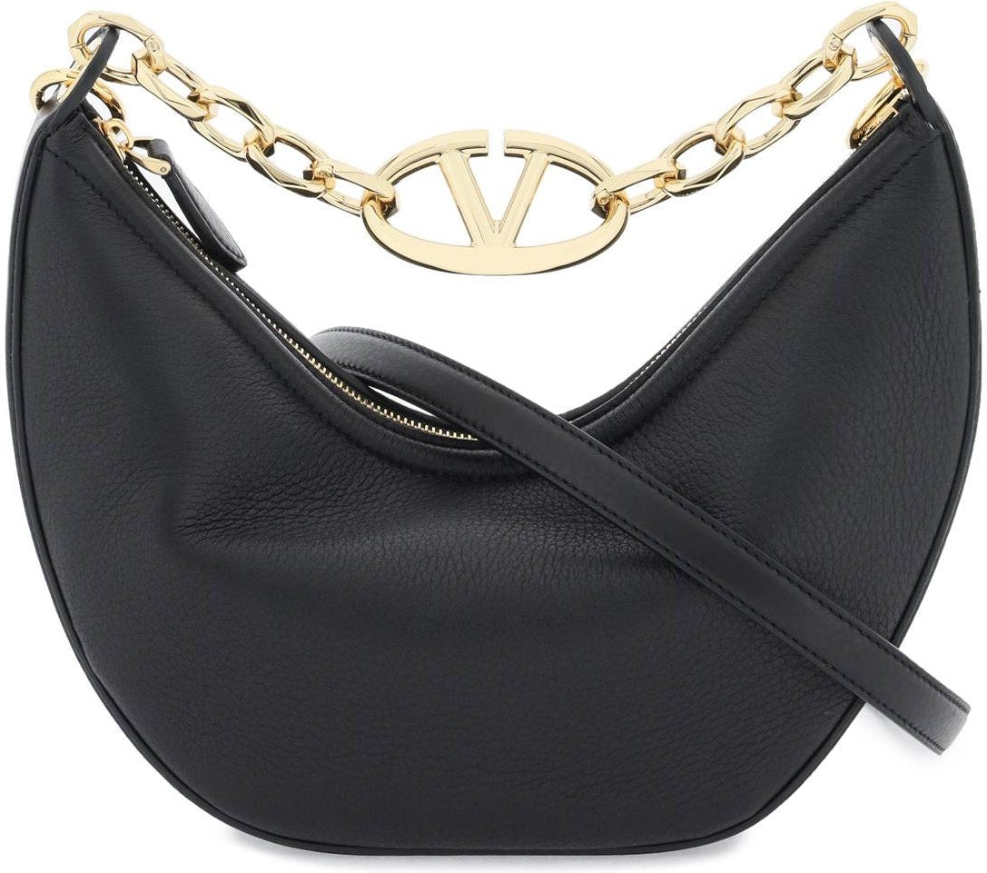 Valentino Garavani Women's V Logo Gate Leather Top Handle Bag in Black | Size UNICA | 4W2B0N08JDK