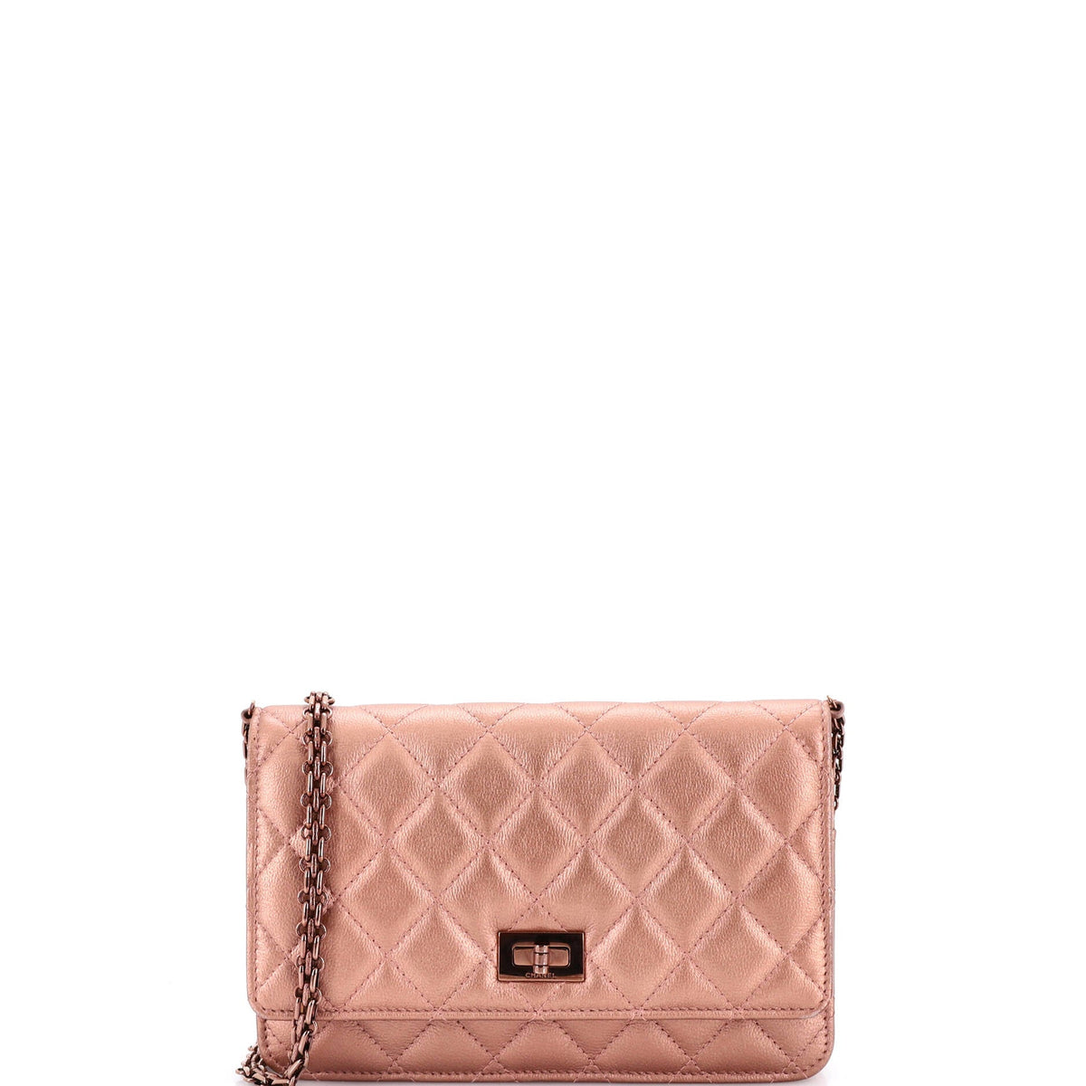 Chanel CHANEL Reissue 2.55 Wallet on Chain Quilted Metallic Calfskin