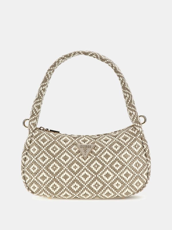 Guess Rianee Raffia-Schultertasche